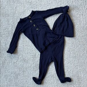 Lou Lou & Company Midnight Blue Newborn Footie Set